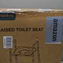 Raised Toilet Seat with Handles, Toilet Seat Riser for Seniors with Adjustable Height & Width, 400lb Handicap Elevated Toilet Seat for Elderly, Pregnant, Fit Any Toilet (Grey)