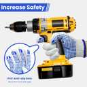 Cotton Knitted Grip Work Gloves, 12 Pairs Bulk Packaging, Thickened, for Handling, Driving, Home & Yard Cleaning, Sanding, Painting, Constructing, Decorating, Repairing, Cooking (White)