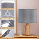 PATIKIL Drum Lamp Shades, 13"x13"x9" Linen Round Lamp Shade for Table Lamps Easy Assembly Lampshade for Table Lamps Floor Lamps Bedside, Gray