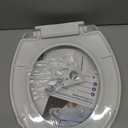 Durable Round Toilet Seat with Slow Soft Close - Easy to Install and Clean, Never Loosens - White, Fits Most Round Toilets