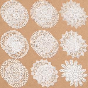 Mimorou 18 Pieces 12 Inch Lace Doilies for Tables Crochet Doilies Vintage Cotton Lace Coasters Handmade Round Placemats Rustic Table Decor for Kitchen Dining Room Wedding Cup Vase Decoration