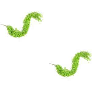 2sets Artificial Weeping Willow Indoor Plant Desktop Decoration Fake Hanging Vines Fake Weeping Willow Indoor Decoration Weeping Willow Decor Willow Garland Glue Leaves Green 5pcs*2