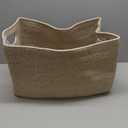 OIAHOMY 118L XXXLarge Cotton Rope Storage Basket, Oversized Blanket Basket, Used for Organizing Dirty Clothes in Living Room, Bedroom, Nursery, Dog Toy Storage Bins, 25" x 17" x 16",Brown variegated