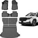 Mixsuper Floor Mats for Subaru Forester 2025, Cargo Mat Backrest Mats for Forester, All Weather 2 Row Floor Liners and Trunk Mat Accessories Set Black