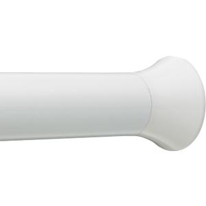 Amazon Basics No Drill Spring Tension Curtain Rod, Adjustable Length 36-54", Classic Finial, White