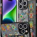 Compatible for iPhone 14 Pro Max Case Cute with Strap Stand Finger Kickstand, Designer Cool Silicone Cases Funda Cover - Blue Sea Turtles