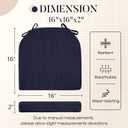 Basic Beyond Chair Cushions for Dining Chairs 4 Pack, Kitchen Chair Cushions with Ties and Non Slip Backing, 16 x 16 inches Chair Pads for Dining Chairs (Navy), 16"x16"x2"