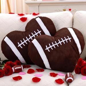 Novabright 2 Pcs Heart Football Pillows 13.8 Inches Valentine Plush Throw Pillows Cute Fluffy Heart Throw Cushion Rabbit Fur Valentine's Gifts for Girls Women Sofa Bed Decor