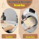 2 Pack Reusable Bread Bags with Extra Beeswax Wrap, Large Freezer Sourdough Zipper Storage Bag for Homemade Bread to Keep Foods Fresh (Beige+Green)