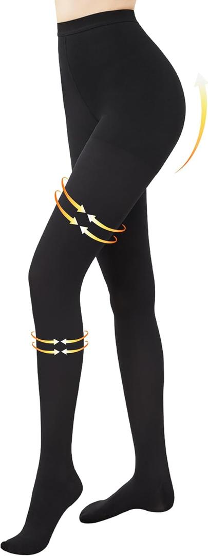 Compression Pantyhose for Women, Medical Graduated Compression Tights Men, 15-20 mmHg High Waist Compression Leggings, Closed Toe Compression Stockings, Support Hoses for Edema, Varicose Veins, Small