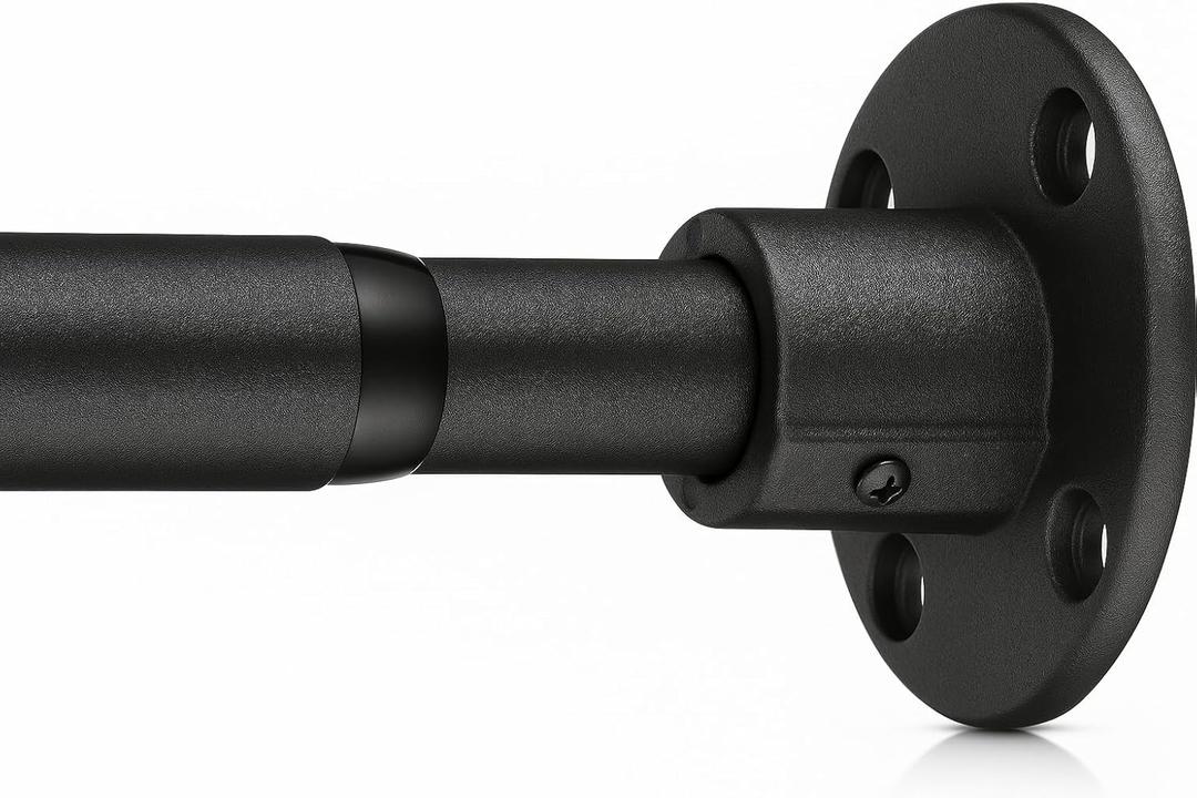 Heavy Duty Shower Rod - Industrial Shower Curtain Rod Wall Mounted for Bathroom,Closet,Room Divider,Outdoor Patio - 28 to 76"Adjustable Shower Pole - Matte Black (29-76" (1 Pack))