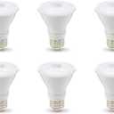 Amazon Basics PAR20 LED Light Bulb, 50W Equivalent, 7W Energy Efficient, E26 Standard Base, Warm White 3000K, Dimmable, 10,000 Hour Lifetime, 6-Pack