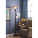 Reese Torchieren Floor Lamp with Aged Golden Bronze color with Shade