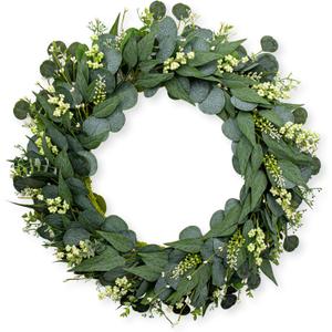 Green Eucalyptus Wreath 26 Inch Greenery Wreaths for Front Door Artificial Spring Summer Wreath with Green Eucalyptus Leaf for All Seasons Home Farmhouse Wall Porch Decor
