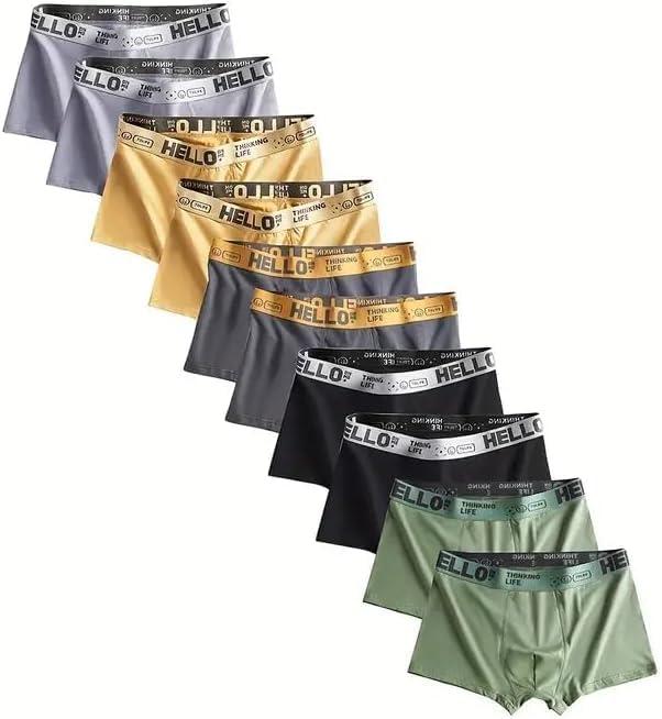 Men's Breathable Boxer Briefs 10-Pack - Airflow Anti-Friction, Moisture Wicking Quick-Dry Underwear Multipack (Large, Multicolor)