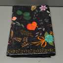 Boho Floral Entryway Rug 2x3, Washable Small Mat for Bathroom and Kitchen, Non Slip Front Door Mat Indoor Entrance, Vintage Style Flower Mat with Rubber Backing, Soft Area Rug for Entry Way (Black)