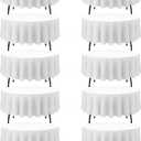 BRILLMAX 10 Pack White Round Tablecloths 90 Inch for 60" Tables
