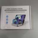 Charging Station for Multiple Devices - 4-Port 20W PD USB-C Charger for iPhone iPad Smartphones Tablets,Universal Compatibility, Detachable Baffle Design (Grey)