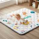 Baby Play Mat 43x43inch, Non-Slip Baby Mat for Floor, Soft Thicker, Portable Playmat, Crawling Mat for Babies, Toddlers & Infants to Play and LearnAnimal