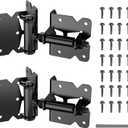 skysen Carbon Steel Vinyl Wood Fence Self Closing Gate Hinges Black(2063-cs-p)