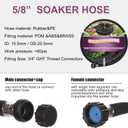 Short Soaker Hose 25ft -5/8 Round Rubber Garden Soaker Hoses, Heavy Duty Irrigation Drip Hose, Durable Seeper Water Hose for Gardens, Flower Beds And Lawn Yard
