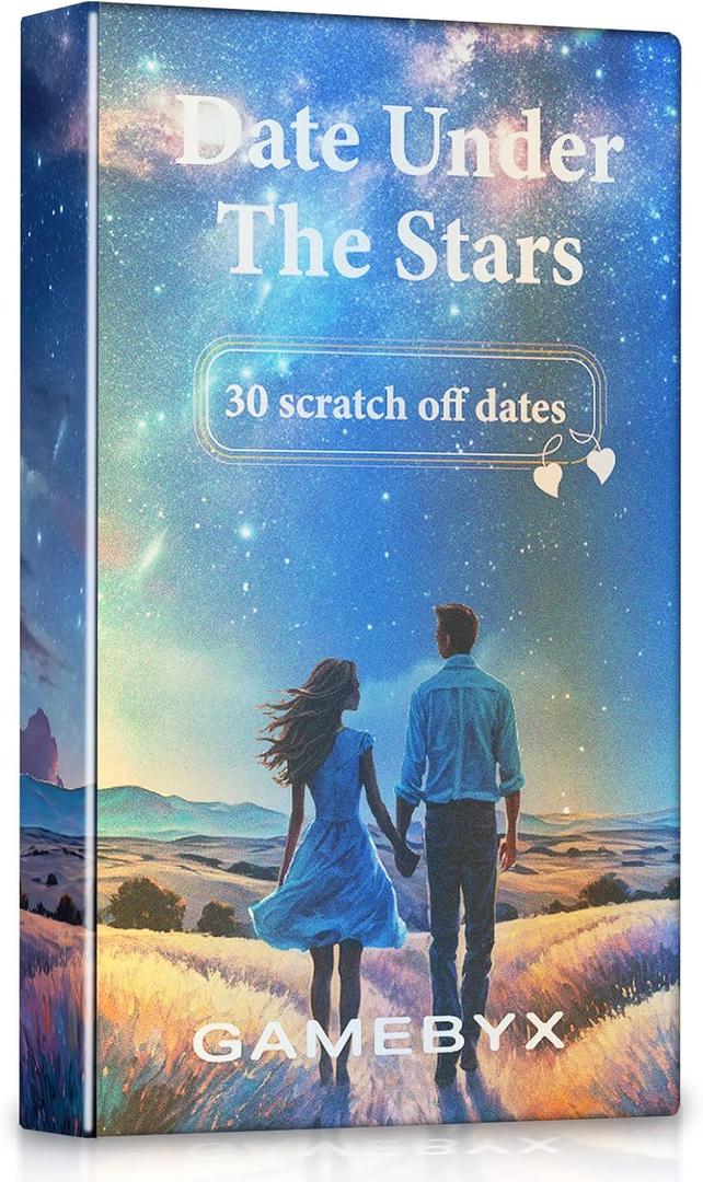 GAMEBYX 30 Scratch Off Date Night Ideas for Couples - Glow in The Dark Zodiac Card Game - Romantic Valentines Day for Him Her, Boyfriend Girlfriend
