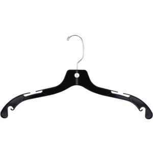 SSWBasics Dress Hangers - Set of 20 Black Plastic Hangers - 17 Inch - Durable Closet Organization Solution