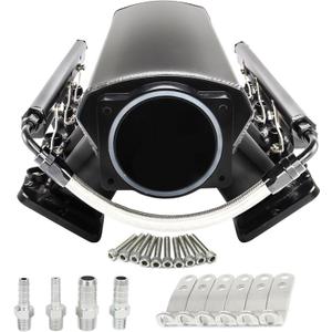 For LS LS1 LS2 LS6 Intake Manifold with Cathedral Port Compatible with Chevy 4.8 5.3 5.7 6.0 L (92MM Black)