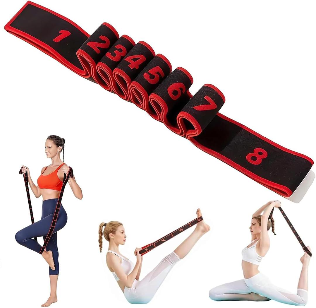 Fitness Resistance Band for Stretching and Yoga 8-Section Elastic Training Band with Numbered Markings for Pilates & Full-Body Workouts,  0.05 Ounces