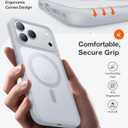 TORRAS Stronger Magnetic & Shockproof for iPhone 17 Pro Max Case, Fit for MagSafe, Military Grade Drop Protection, Camera Control, DIY Button, Slim for iPhone 17 Pro Max Case Translucent Silver