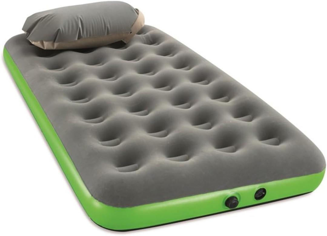 AISHANBAIHUODIAN Fit for 8.5 Inch Airbed Twin, Green Camping Inflatable Air Mattress Thickness Folding Air Cushion Outdoor Sleeping B