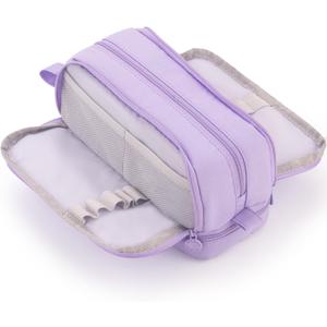 CICIMELON Large Capacity Pen Pencil Case with 4 Compartments, Multi-Slot Pencil Pouch Bag Aesthetic School Supplies Organizer for Teen Girls, Women, Adults (Purple)