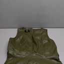 CHARTOU Women PU Faux Leather Sleeveless Elegant Flowy Long Dress Party Night Out Dress with Belt (Large, Green)