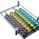 Coffee Pod Drawers, Crystal Tempered Glass Pod Holder Drawer Compatible with Nespresso Capsules, Holds Up to 40 Capsules, Size 14"x15.5"x4.5"