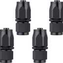 YSIL 4AN Hose End Fitting Female Fit for Braided Fuel Line Swivel Aluminum Black 4PCS