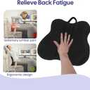 Lumbar Support Pillow for Recliner, Back Support Pillow for Office Chair, Back Cushion with Shredded Foam for Back Pain Relief & Reading, Lumbar Cushions for Couch, Sofa Seat, Car, Black