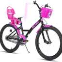 KEANO Zinnia 20 Inch Kids Bike for Girls Ages 3-10 Years, Girls' Bikes with Training Wheels, Streamers, Basket and Doll Seat, Children Bicycles