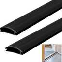 2 Pcs 36 Inch Vinyl Replacement Insert for Adjustable Height Aluminum Thresholds with Seals 1-5/16 x 3/8 Vinyl Replacement Insert for Front Under Door Weather Stripping Seal Exterior(Black)