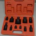 11PCS Impact Socket Adapter and Reducer Set, 1/4" 1/2" 3/8" 3/4" Impact Adapter Set & Universal Joint Impact Swivel Socket Set, Wobble Drive Socket Set with Storage Case