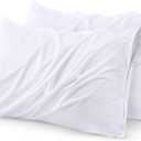 100% Pure Egyptian Cotton Pillow Cases - 600 Thread Count Pillow Cases Queen/Standard Size Set of 2, Soft & Breathable Extra Long Staple Sateen Weave Cotton Pillow Covers Beds - White