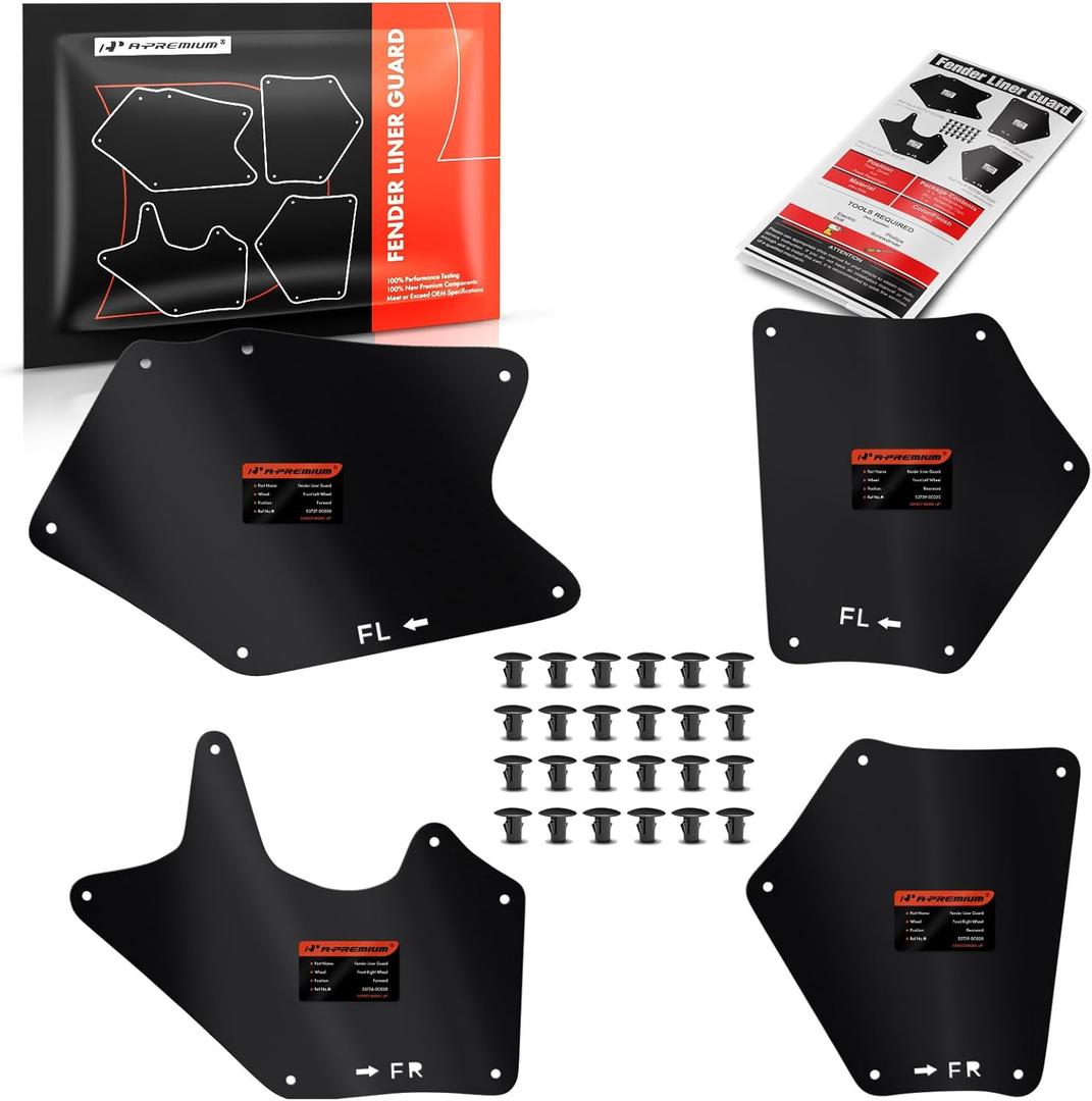 A-Premium Splash Guards Fender Liner Shields Compatible with Toyota Tundra Sequoia 2007-2020 Front and Rear 4-PC Set