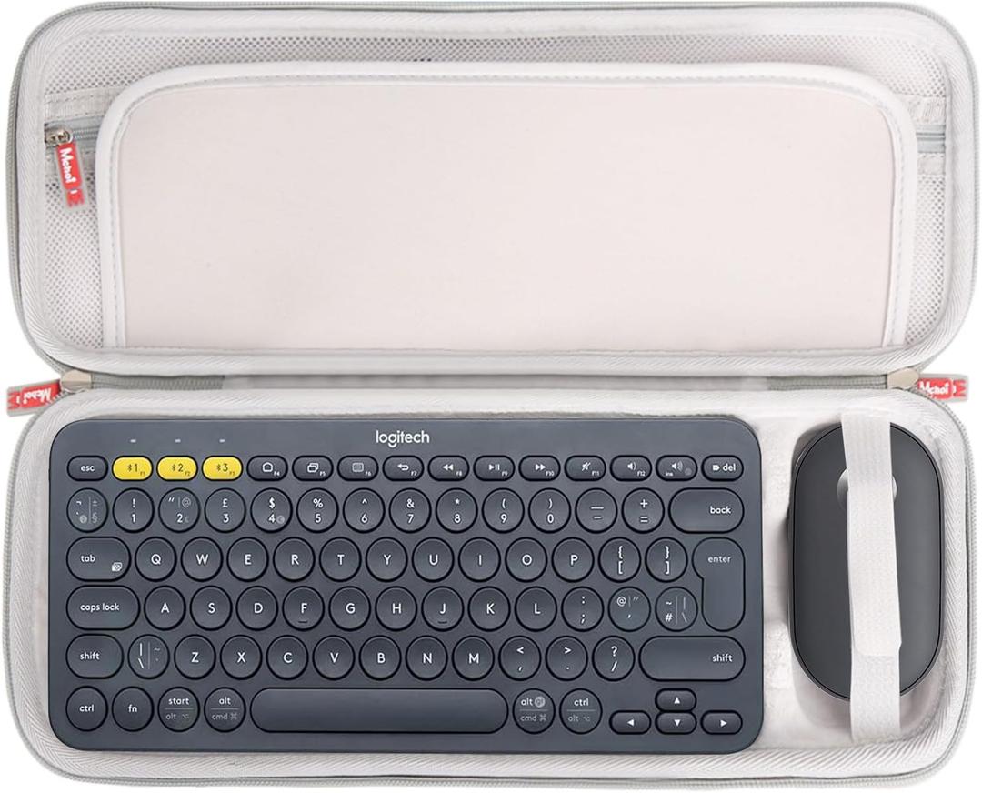 Mchoi Hard Case Fits for Logitech Pebble 2 Combo K380 K380s Wireless Keyboard and Pebble Mouse Combo, with Mesh Pocket for UBS Cable and Accessories, Case Only