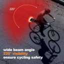 Flash Ebike Taillight 220° Wide Visibility, Fits for Rack Holes 50mm, Electric Bike Rear Light 6V-48V with SM/Waterproof Connector