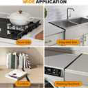 Stove Gap Covers, 2 Pack Stainless Steel Stove Gap Filler, Heat Resistant Oven Gap Filler Adjustable Length 13.8" to 27.5", Range Trim Kit Non-Slip Stove Guard Between Stove Top & Counter - Black