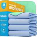 GREEN LIFESTYLE Washable Underpads - Heavy Absorbency Reusable Bedwetting Incontinence Pads for Kids, Adults, Elderly, and Pets - Toddler Mattress Pads for Bed, Sofa, Floor (Pack of 4 - 34x36)
