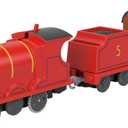 Thomas & Friends Motorized Toy Train Graffiti James Battery-Powered Engine with Tender & Cargo Car for Pretend Play Preschool Kids Ages 3+ Years