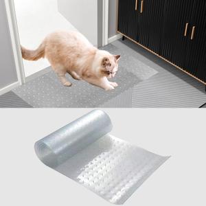 2 Pcs of 3.6FTCarpet Protector for Pets-Cat Carpet Protector for Doorway, DIY Anti-Slip Anti Scratch Under Door Cat Scratch Protector Mat,Easy to Cut Clear PVC Carpet Scratch Stopper
