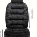 Ultra Soft Fluffy Car Seat Covers Universal 2-Piece Set, Plush Warm Winter Seat Cushion with Non-Slip Backing Seat Protection(Black)