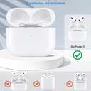 Wireless Charging Case Compatible with AirPods 3rd Generation, Case Replacement for AirPods 3, Bluetooth Pairing Sync Button, Includes Gray Microfiber Cleaning Cloth, Earbuds Not Included