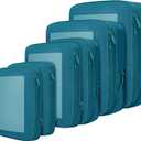 BAGAIL 4 Set/6 Set/8 Set Compression Packing Cubes Travel Accessories Expandable Packing Organizers (Square Mesh, 06-Teal), 10.5 liters